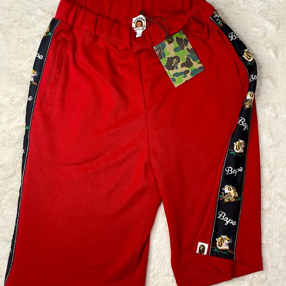 BAPE by A Bathing Ape Kids Red Jersey Shorts